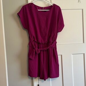 Grayson Fuchsia Textured Short Sleeve Dress - Vibrant Pink
